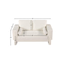 Meridian Madeline Cream Chenille Fabric Loveseat IMAGE 15