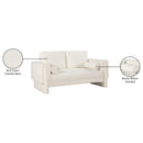 Meridian Madeline Cream Chenille Fabric Loveseat IMAGE 16