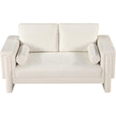 Meridian Madeline Cream Chenille Fabric Loveseat IMAGE 5