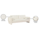 Meridian Madeline Cream Chenille Fabric Sofa IMAGE 16