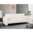 Meridian Madeline Cream Chenille Fabric Sofa IMAGE 2