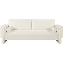 Meridian Madeline Cream Chenille Fabric Sofa IMAGE 4