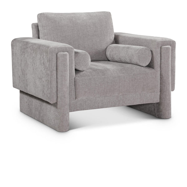 Meridian Madeline Grey Chenille Fabric Chair IMAGE 1