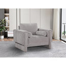 Meridian Madeline Grey Chenille Fabric Chair IMAGE 2