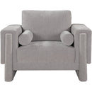 Meridian Madeline Grey Chenille Fabric Chair IMAGE 4