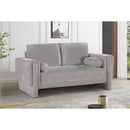 Meridian Madeline Grey Chenille Fabric Loveseat IMAGE 2
