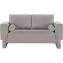 Meridian Madeline Grey Chenille Fabric Loveseat IMAGE 4
