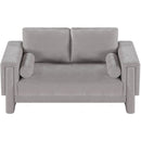 Meridian Madeline Grey Chenille Fabric Loveseat IMAGE 5
