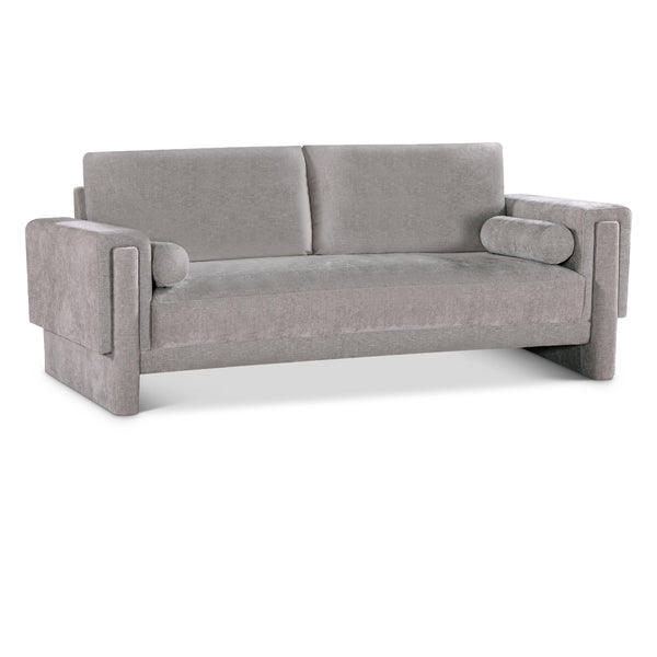 Meridian Madeline Grey Chenille Fabric Sofa IMAGE 1