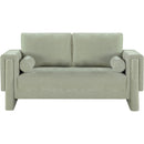 Meridian Madeline Mint Chenille Fabric Loveseat IMAGE 4