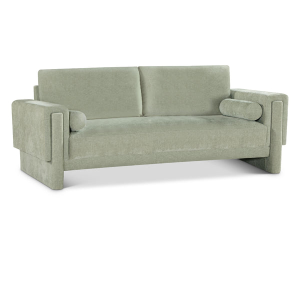 Meridian Madeline Mint Chenille Fabric Sofa IMAGE 1
