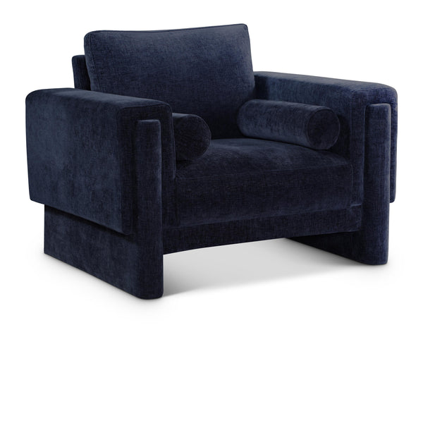 Meridian Madeline Navy Chenille Fabric Chair IMAGE 1
