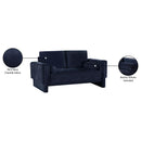 Meridian Madeline Navy Chenille Fabric Loveseat IMAGE 16