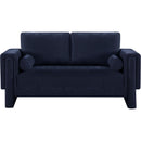 Meridian Madeline Navy Chenille Fabric Loveseat IMAGE 4