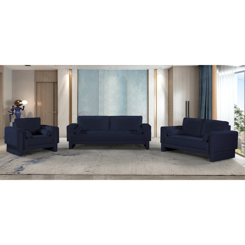 Meridian Madeline Navy Chenille Fabric Sofa IMAGE 12