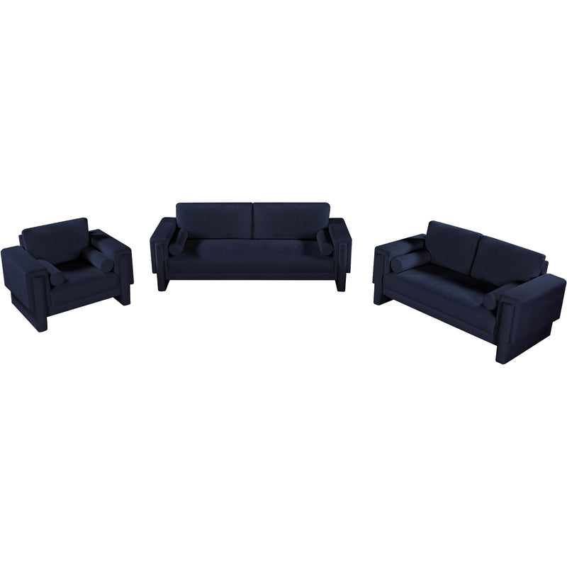Meridian Madeline Navy Chenille Fabric Sofa IMAGE 14