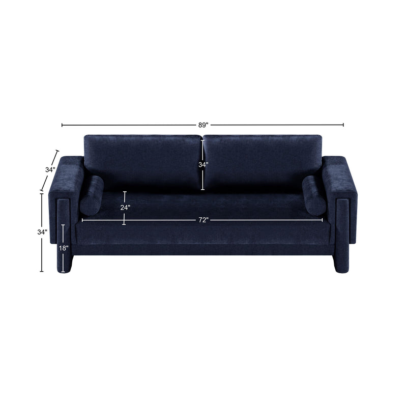Meridian Madeline Navy Chenille Fabric Sofa IMAGE 15