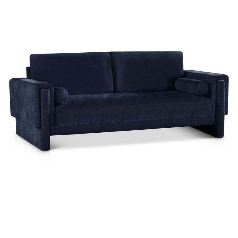 Meridian Madeline Navy Chenille Fabric Sofa IMAGE 1