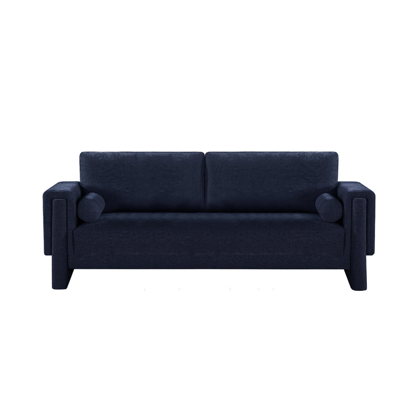 Meridian Madeline Navy Chenille Fabric Sofa IMAGE 4
