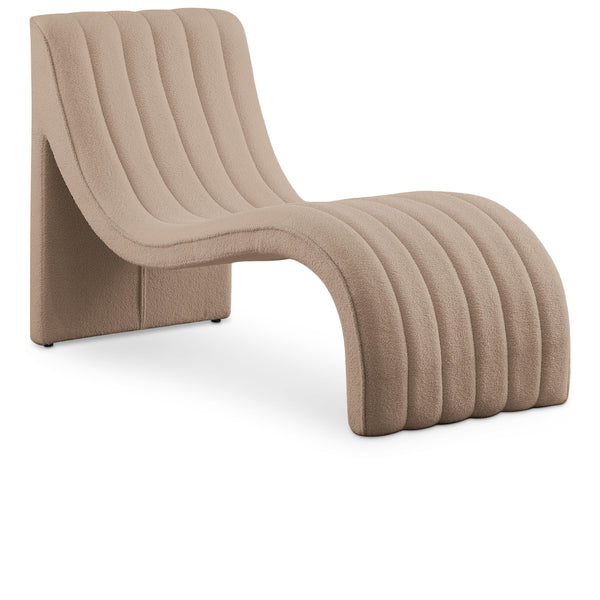 Meridian Orian Beige Teddy Fabric Chaise IMAGE 1