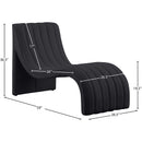 Meridian Orian Black Teddy Fabric Chaise IMAGE 8