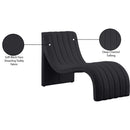 Meridian Orian Black Teddy Fabric Chaise IMAGE 9