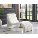 Meridian Orian Cream Teddy Fabric Chaise IMAGE 2