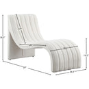 Meridian Orian Cream Teddy Fabric Chaise IMAGE 8