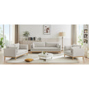 Meridian Langham Beige Linen Textured Fabric Chair IMAGE 14