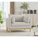 Meridian Langham Beige Linen Textured Fabric Chair IMAGE 2