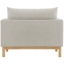 Meridian Langham Beige Linen Textured Fabric Chair IMAGE 3