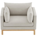 Meridian Langham Beige Linen Textured Fabric Chair IMAGE 5