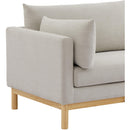 Meridian Langham Beige Linen Textured Fabric Chair IMAGE 7