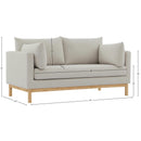 Meridian Langham Beige Linen Textured Fabric Loveseat IMAGE 16