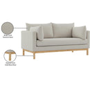 Meridian Langham Beige Linen Textured Fabric Loveseat IMAGE 17