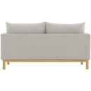Meridian Langham Beige Linen Textured Fabric Loveseat IMAGE 3