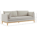 Meridian Langham Beige Linen Textured Fabric Sofa IMAGE 16