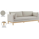 Meridian Langham Beige Linen Textured Fabric Sofa IMAGE 17