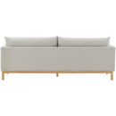 Meridian Langham Beige Linen Textured Fabric Sofa IMAGE 3