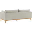 Meridian Langham Beige Linen Textured Fabric Sofa IMAGE 4