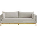 Meridian Langham Beige Linen Textured Fabric Sofa IMAGE 5
