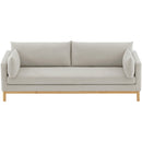 Meridian Langham Beige Linen Textured Fabric Sofa IMAGE 6