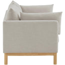 Meridian Langham Beige Linen Textured Fabric Sofa IMAGE 7