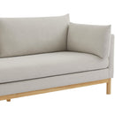 Meridian Langham Beige Linen Textured Fabric Sofa IMAGE 9