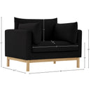 Meridian Langham Black Linen Textured Fabric Chair IMAGE 15