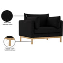 Meridian Langham Black Linen Textured Fabric Chair IMAGE 16