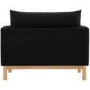 Meridian Langham Black Linen Textured Fabric Chair IMAGE 3