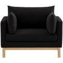 Meridian Langham Black Linen Textured Fabric Chair IMAGE 4