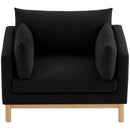 Meridian Langham Black Linen Textured Fabric Chair IMAGE 5