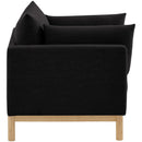 Meridian Langham Black Linen Textured Fabric Chair IMAGE 6